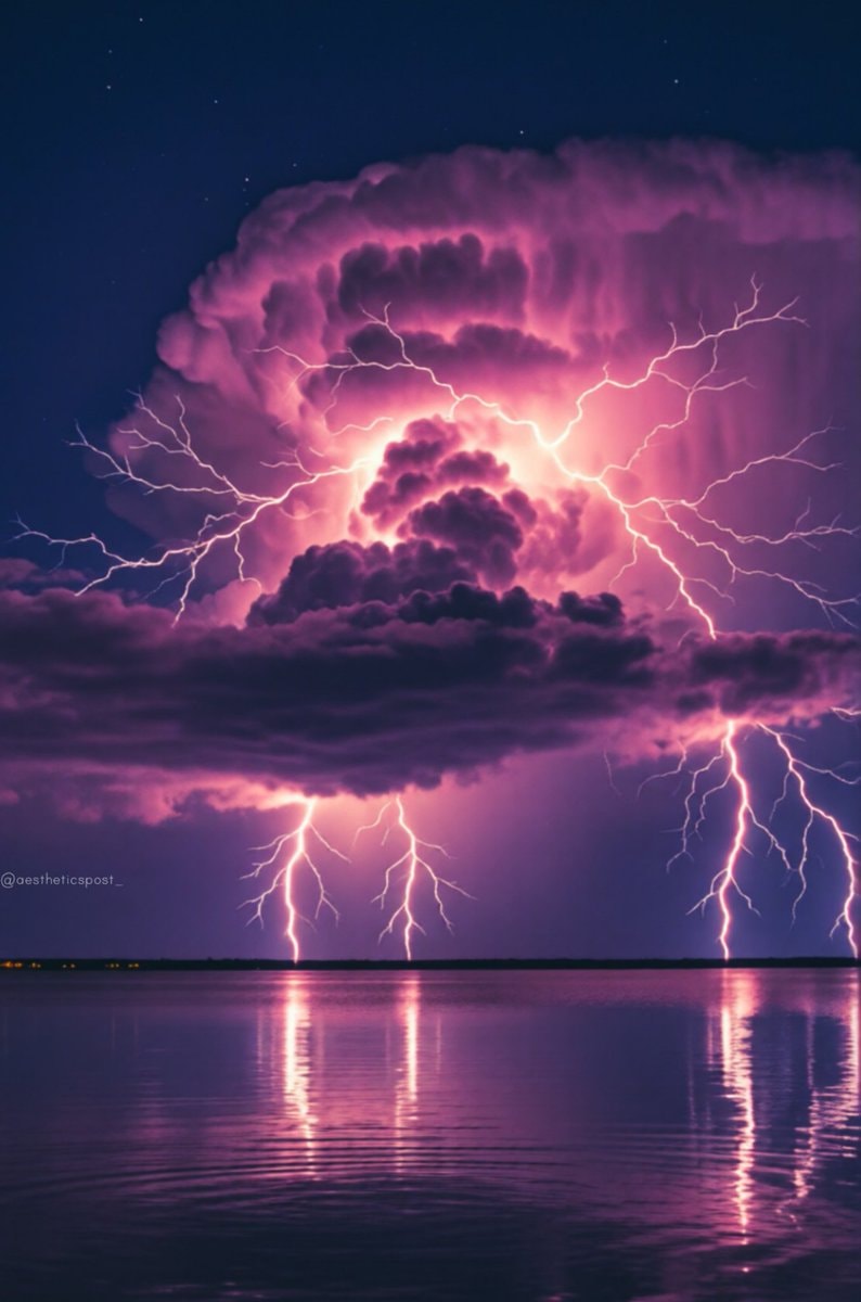 thunderstorm over water