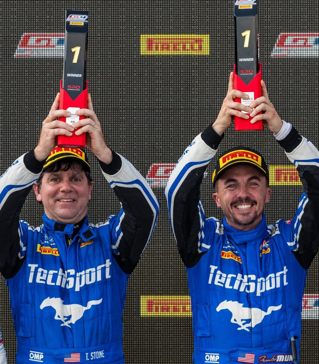 Frankie Muniz GT4 win with Tyler Stone