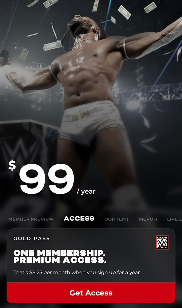 Club WWE founding membership $99 (photo 2 of 2)