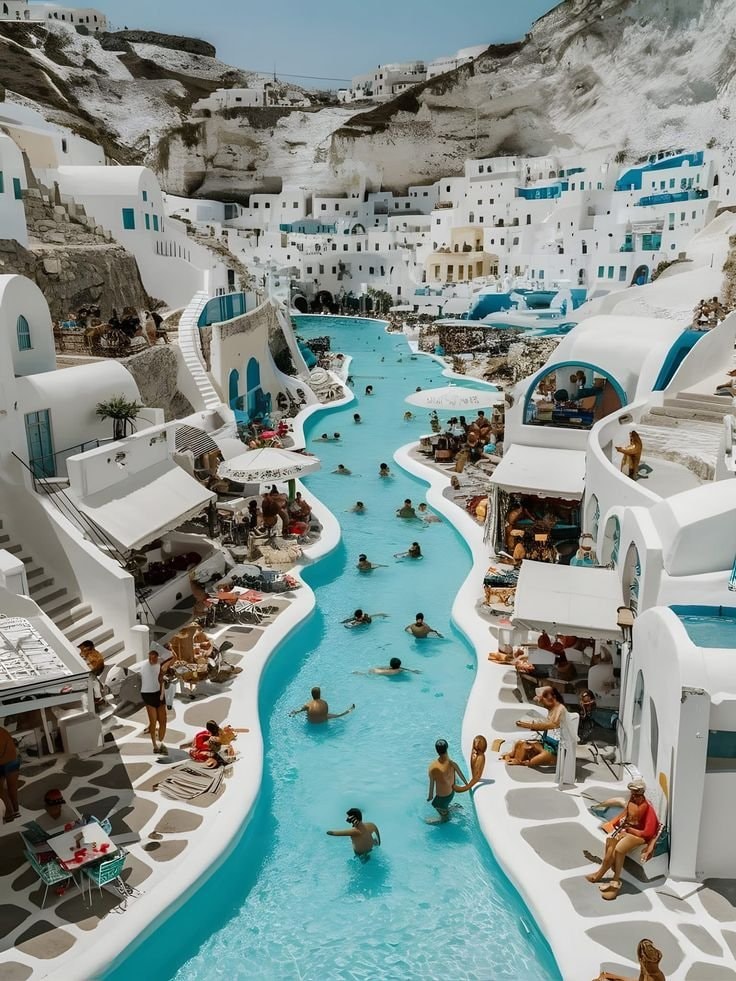 Santorini Greece resort pool