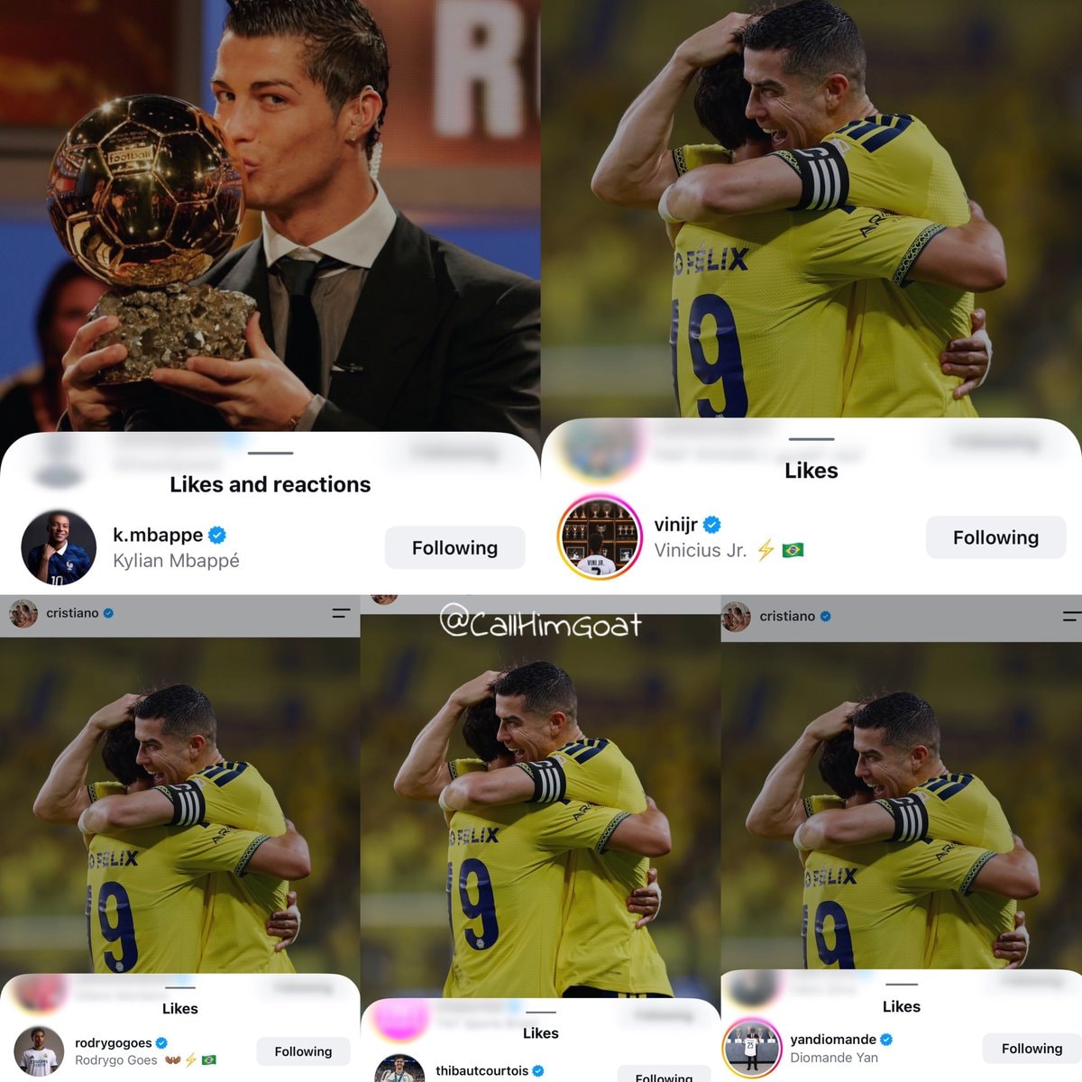 Cristiano Ronaldo Ballon d'Or hat trick reaction