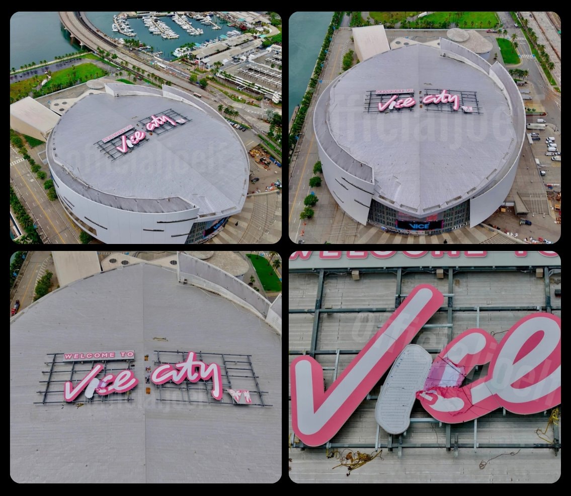 Kaseya Center Welcome to Vice City sign