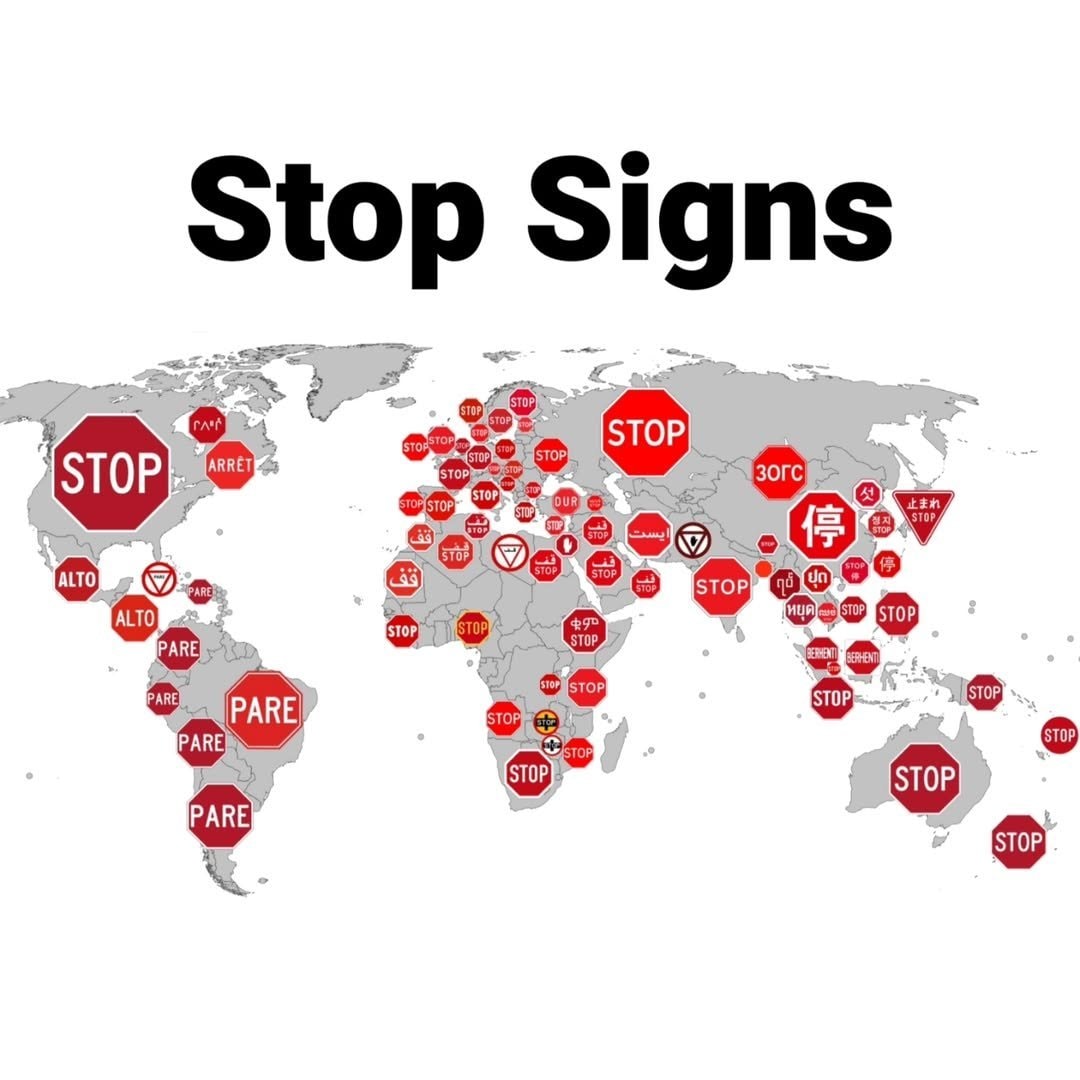 global stop signs by country