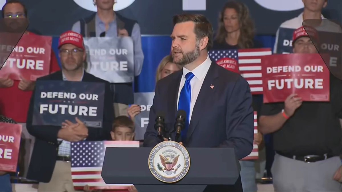 JD Vance VP podium rally JD Vance VP podium rally