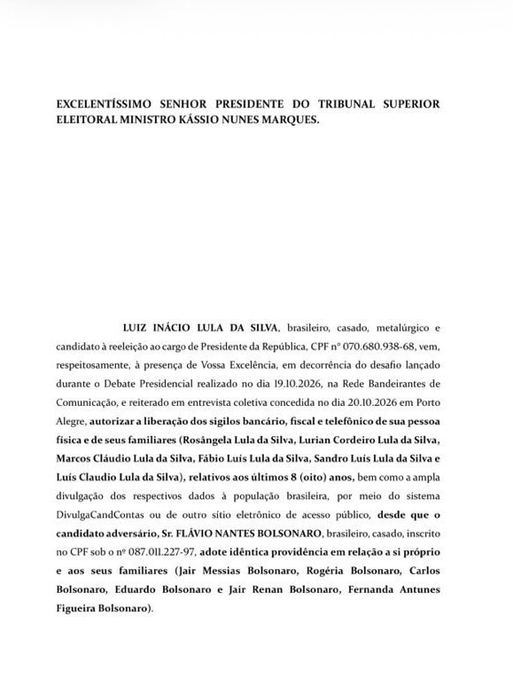 Lula and Flávio Bolsonaro secrecy proposal (photo 2 of 4)