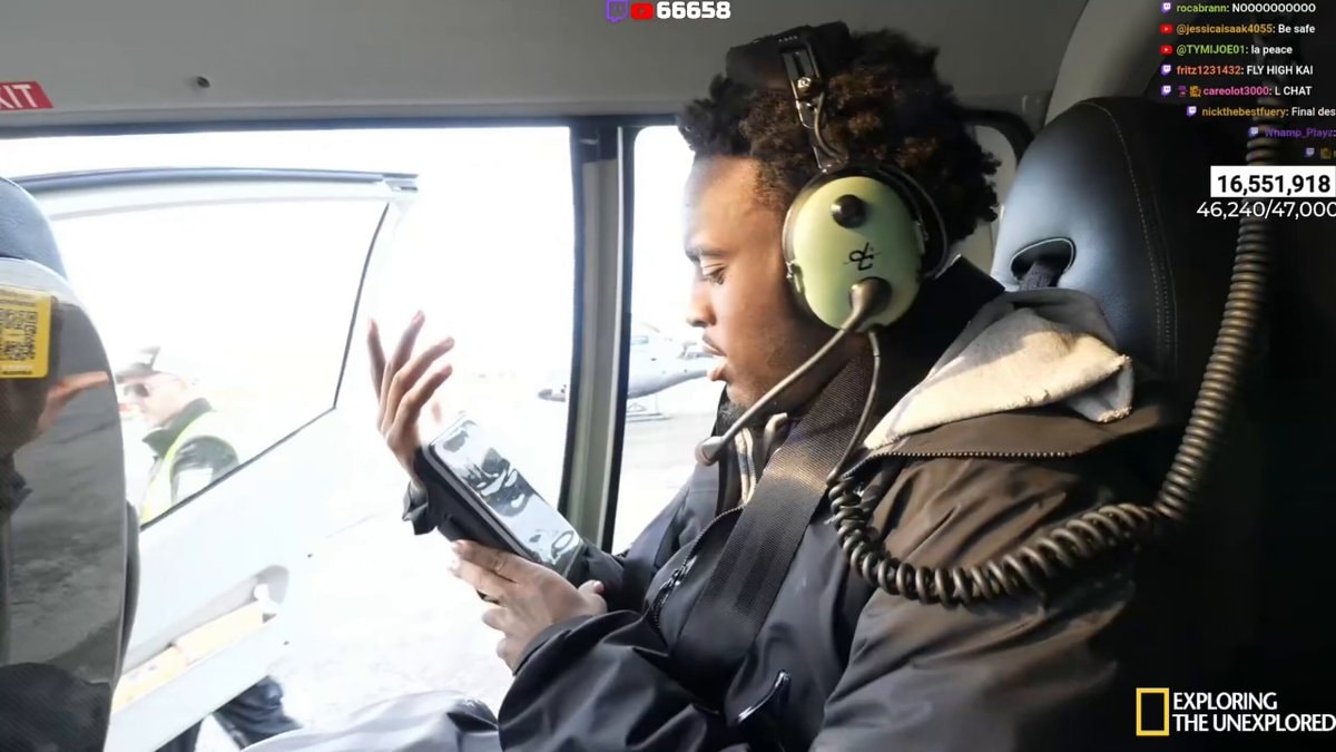 Kai Cenat Iceland helicopter