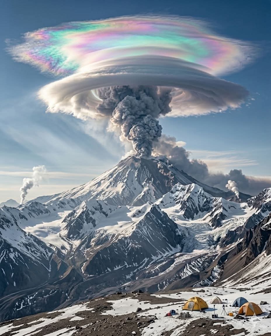 Kamchatka Peninsula volcano lenticular cloud Kamchatka Peninsula volcano lenticular cloud