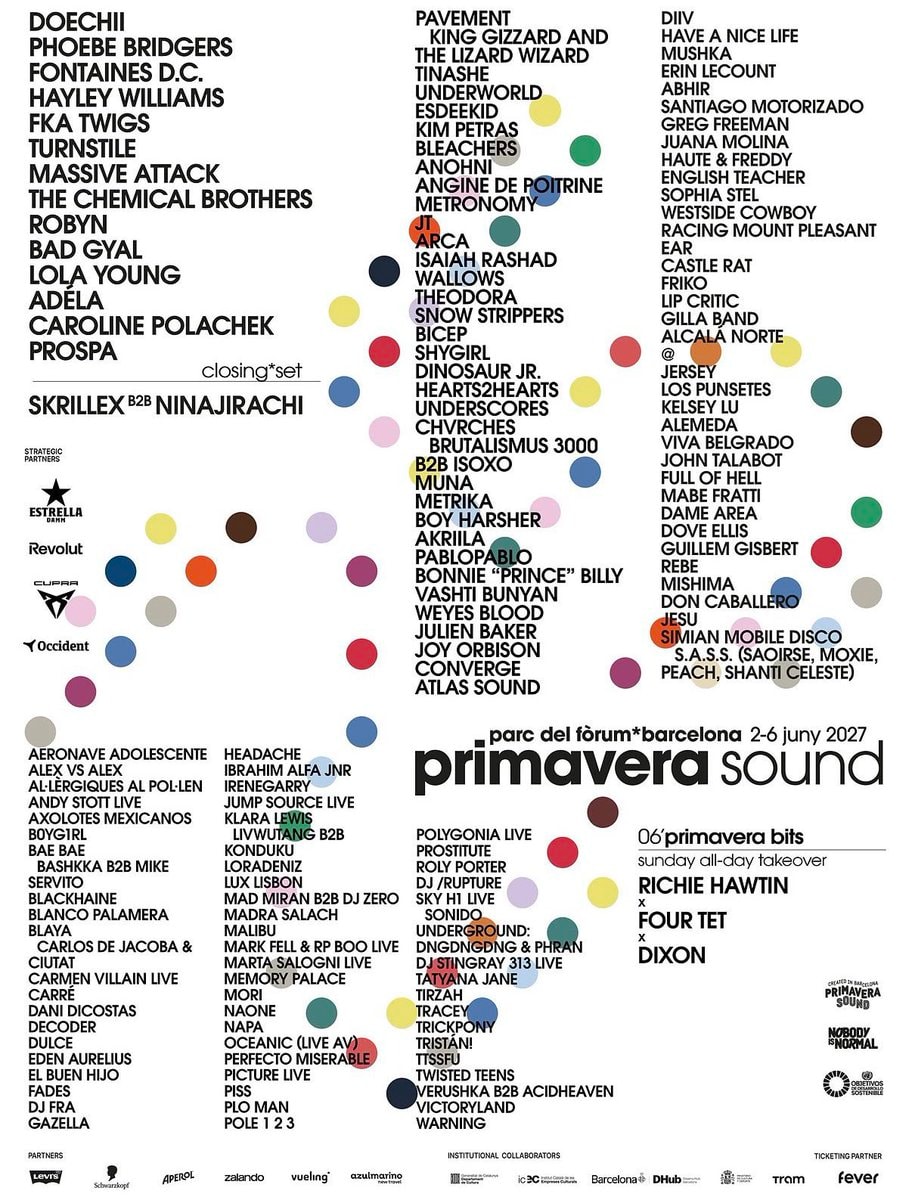 Primavera Sound 2027 lineup