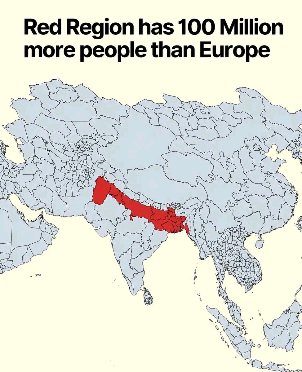 Red region population vs Europe