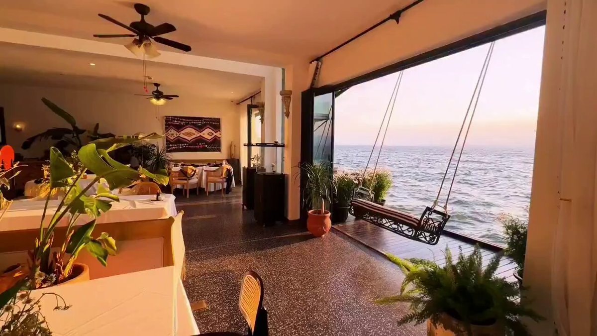 ocean sunset restaurant swing