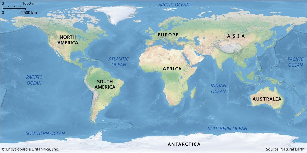 World map seven continents World map seven continents