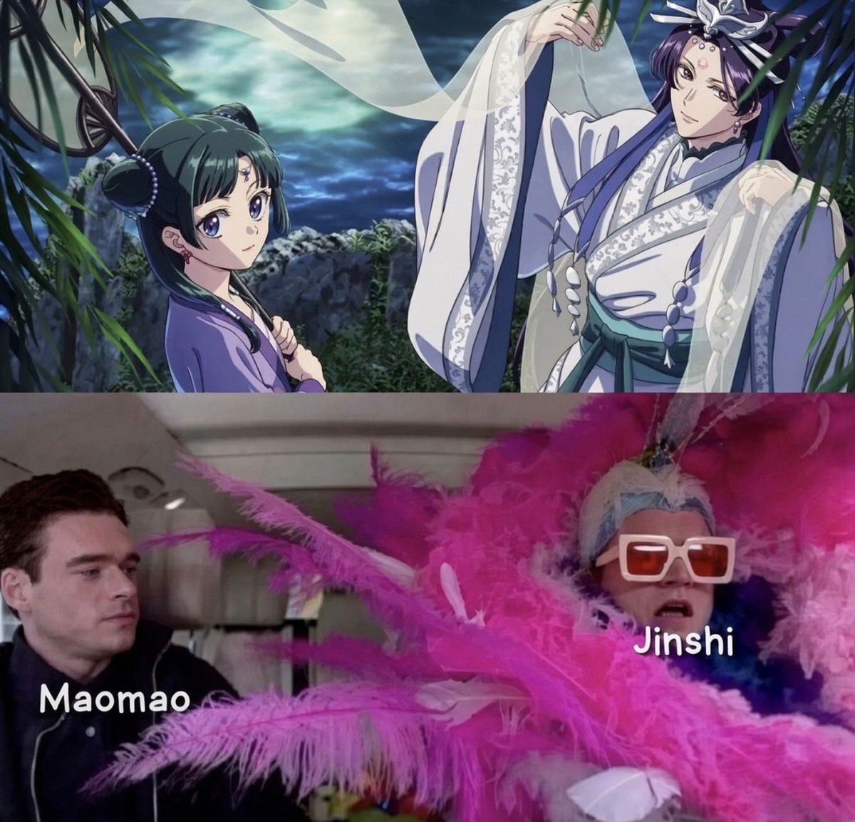 Maomao and Jinshi contrast Maomao and Jinshi contrast