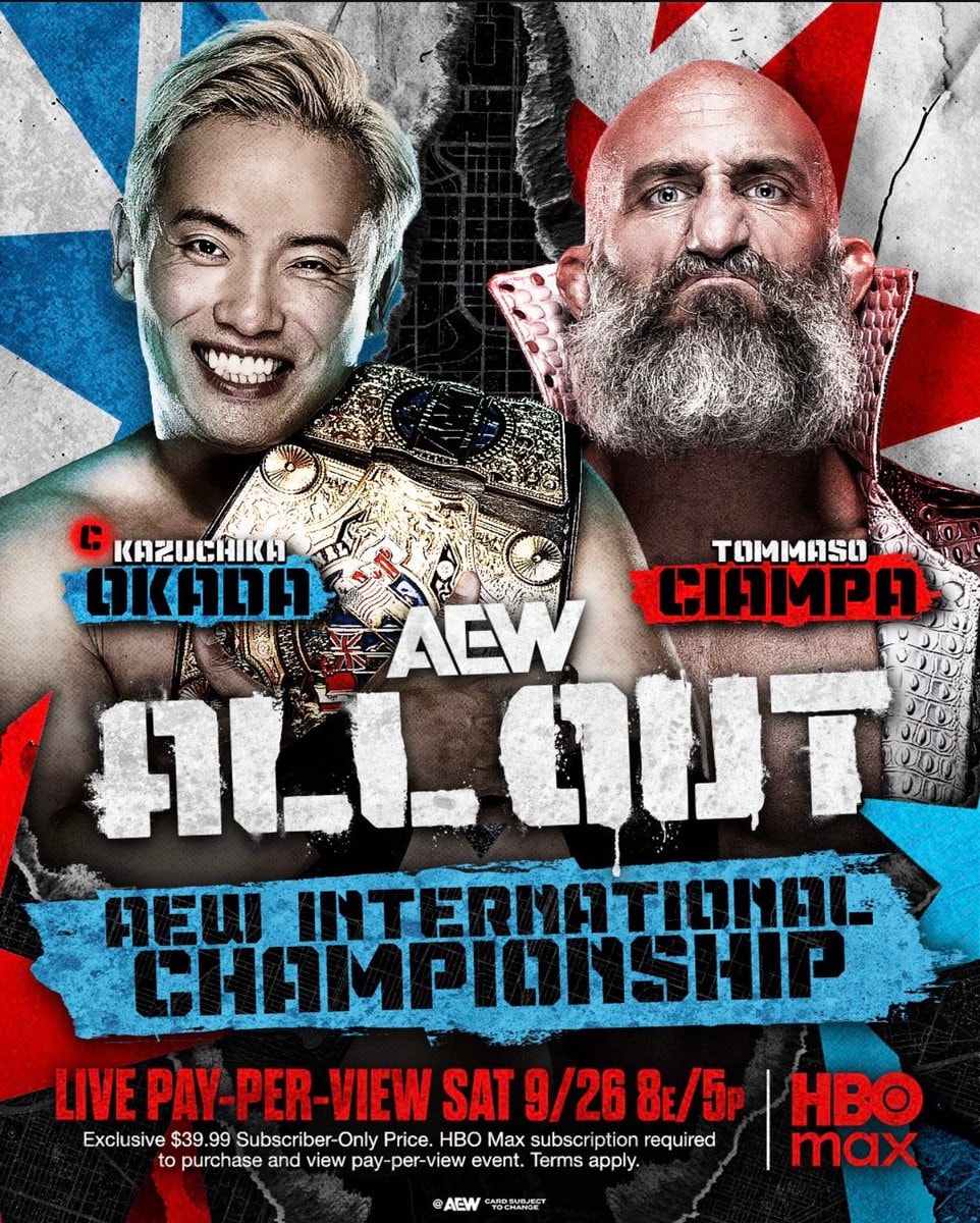 Tommaso Ciampa vs Kazuchika Okada AEW All Out