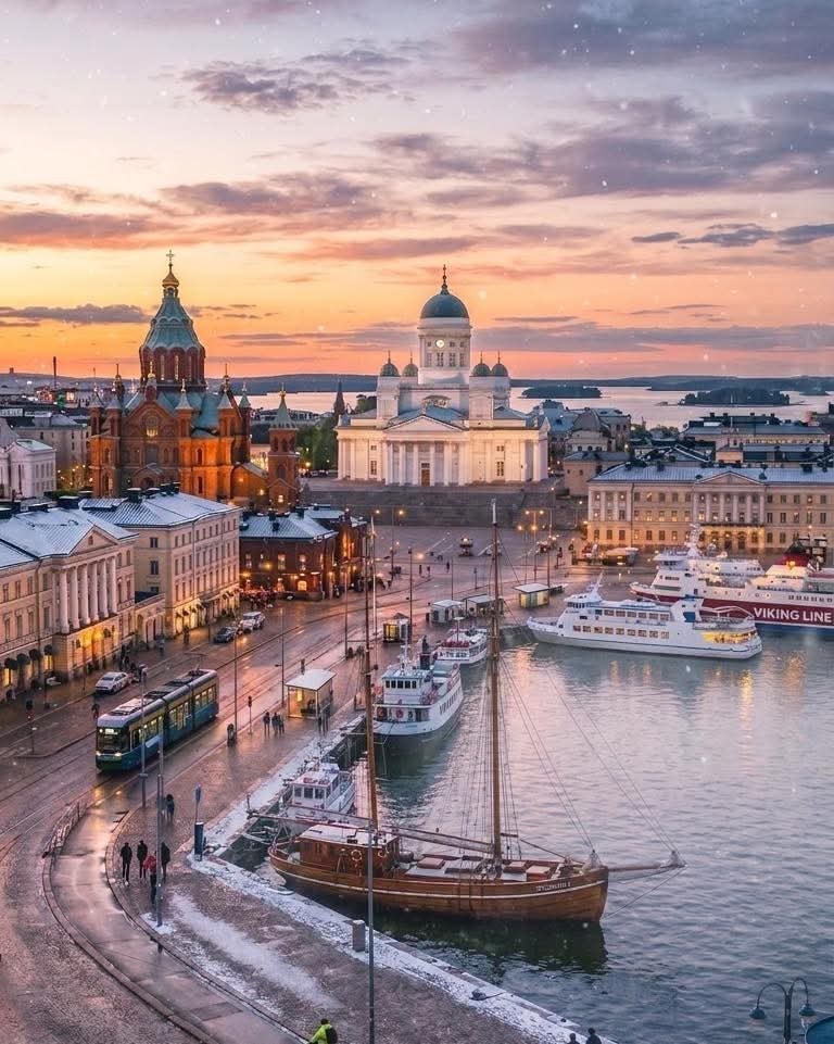 Helsinki Finland sunset VIKING LINE