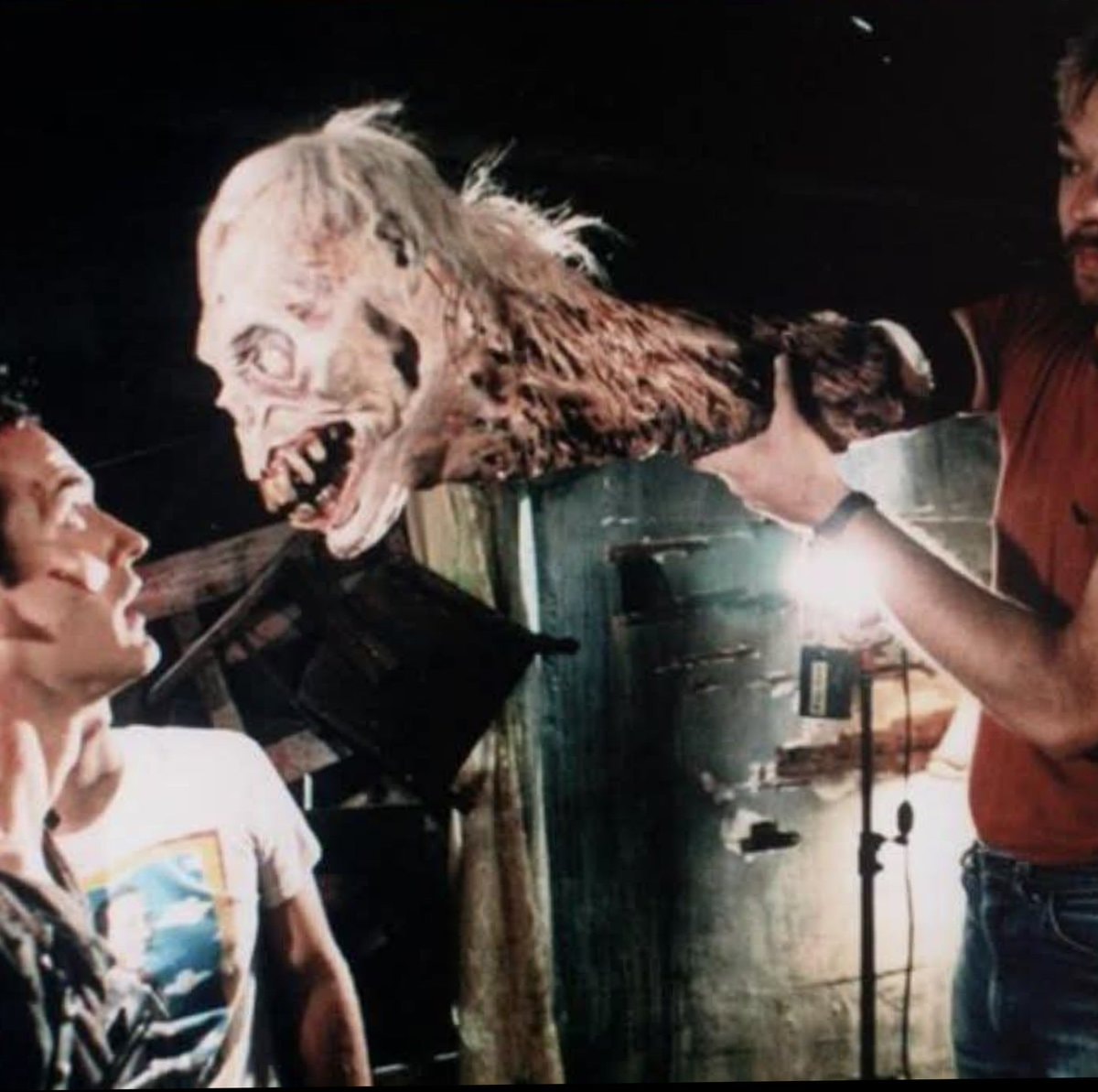 Evil Dead II practical effects BTS (photo 2 of 2)