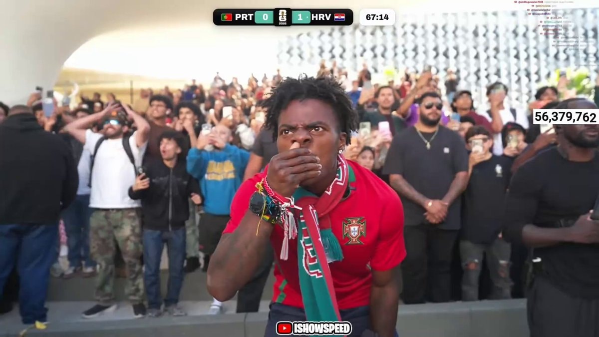 iShowSpeed reacts to Ronaldo penalty goal vs Croatia