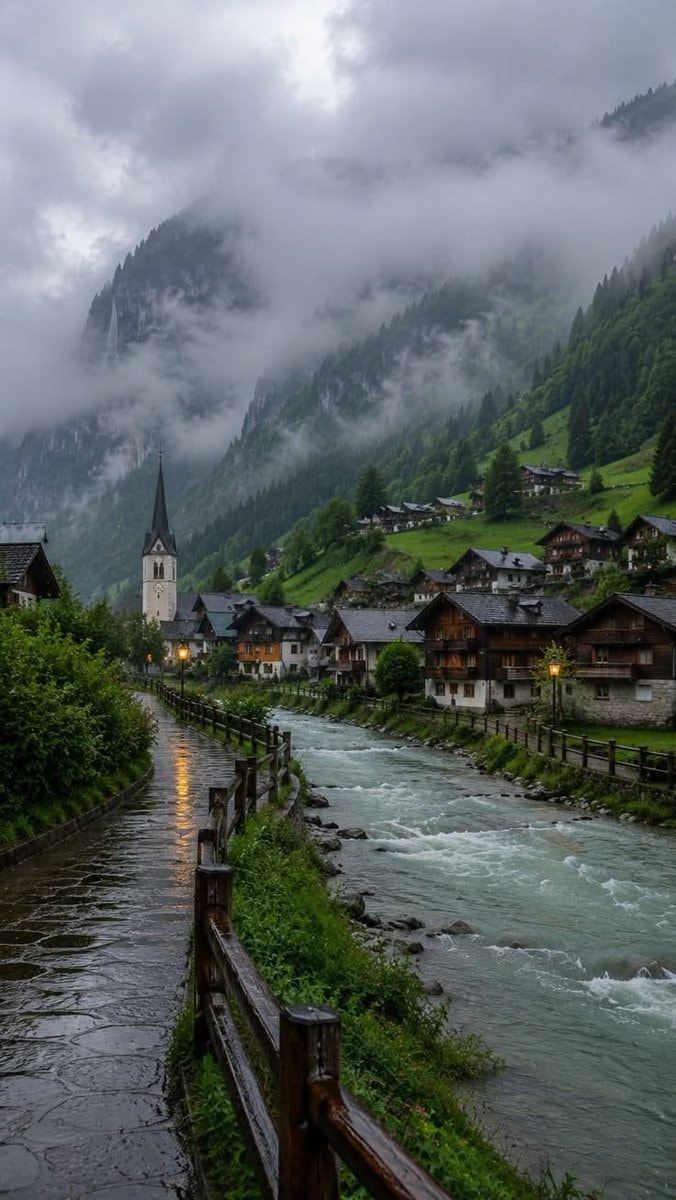 Rainy Swiss mountain village (photo 2 of 2)
