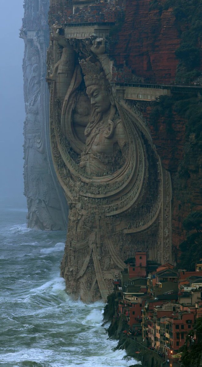 massive cliff face architecture
