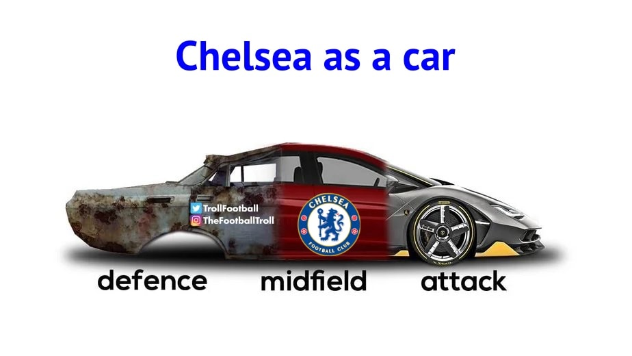 Chelsea football club car meme