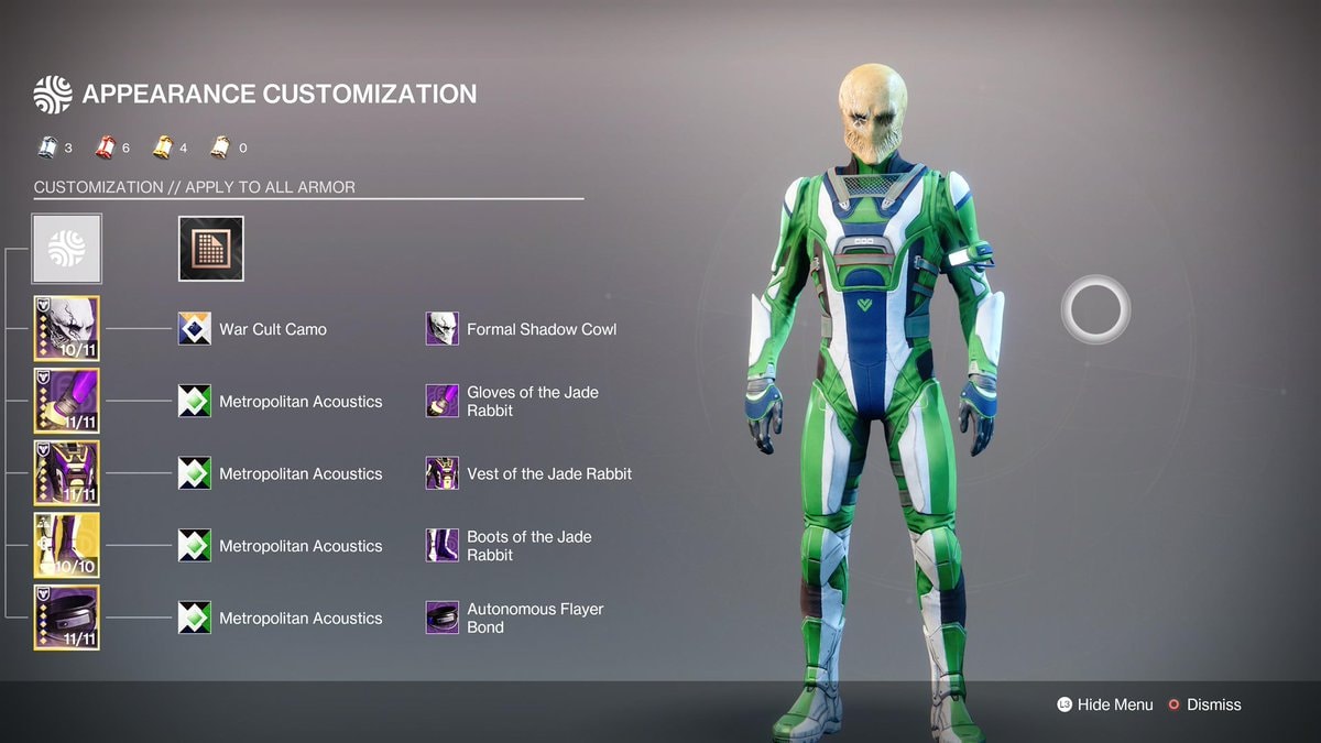 Destiny War Cult Camo armor set