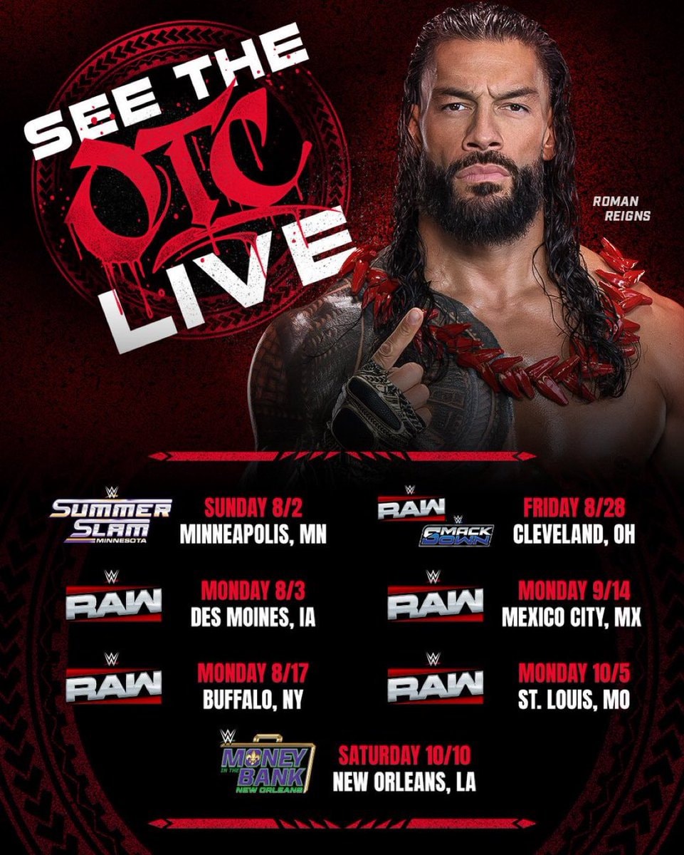 Roman Reigns schedule SummerSlam to Money in the Bank