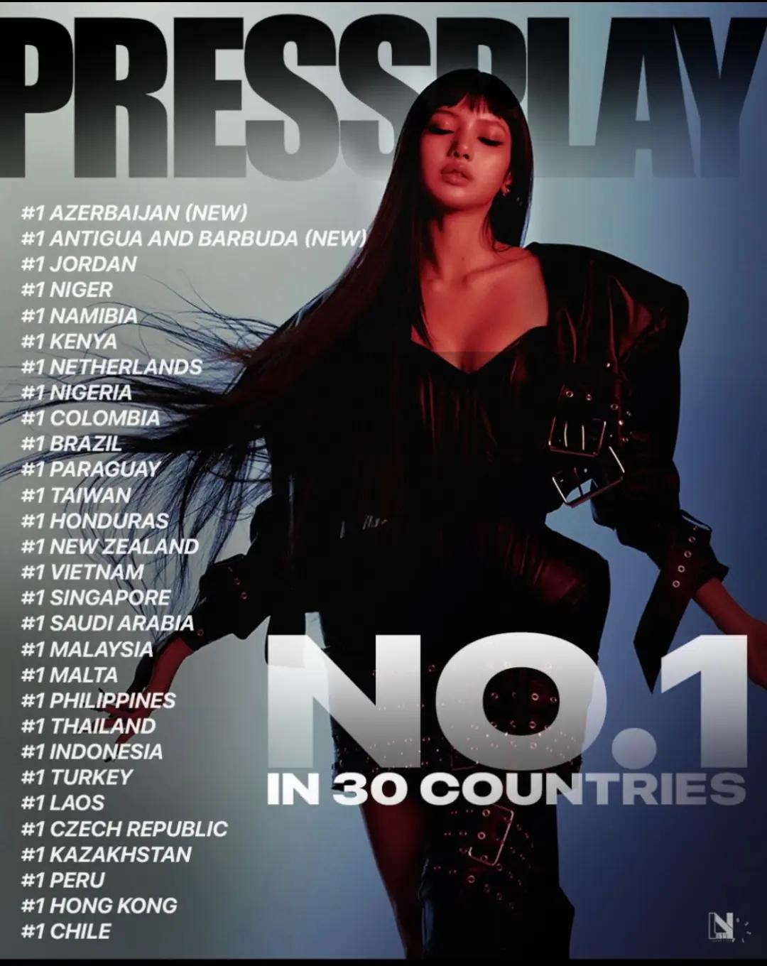 Lisa PRESS PLAY number 1 countries list