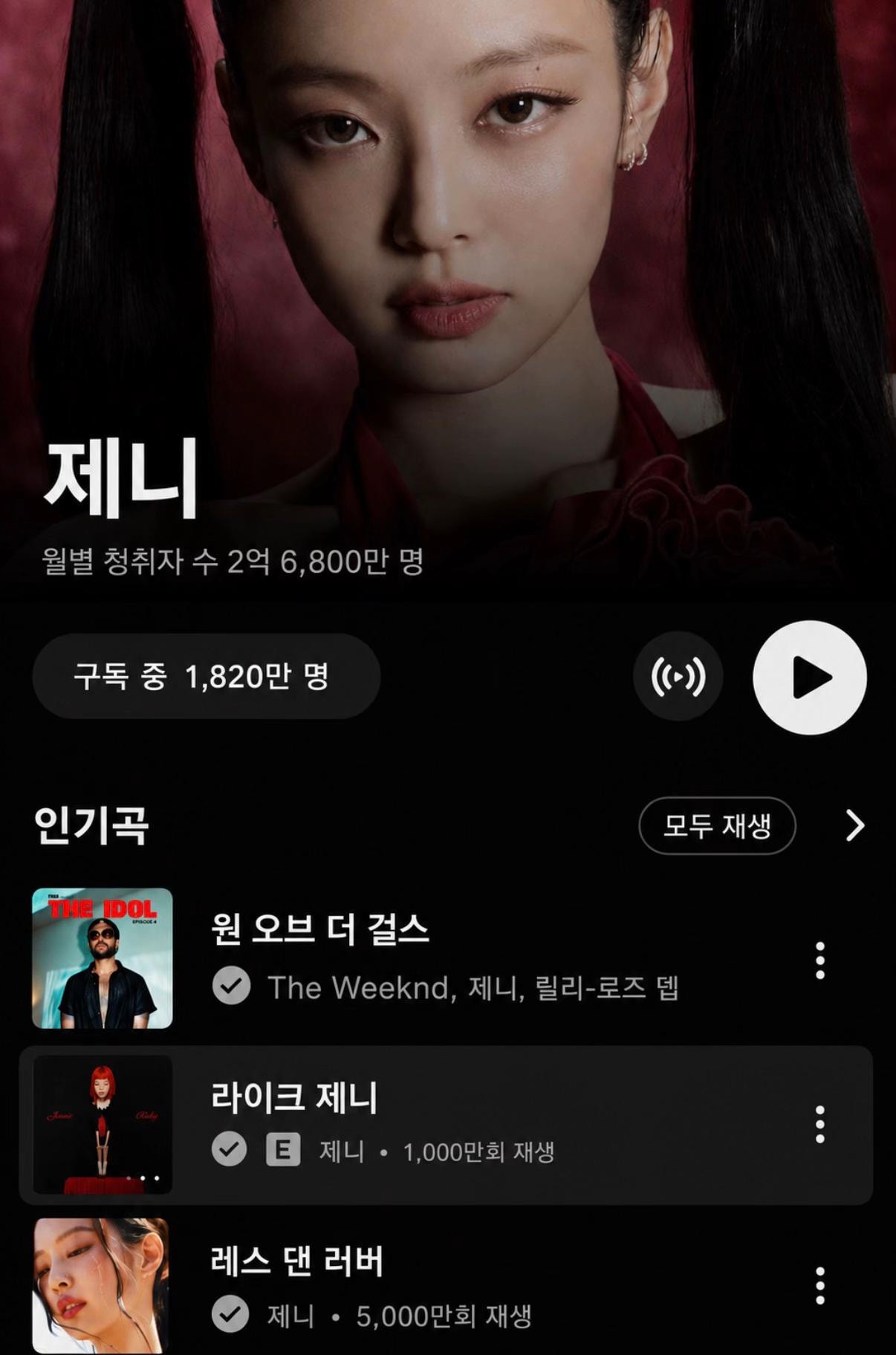 Jennie 1 billion YouTube Music