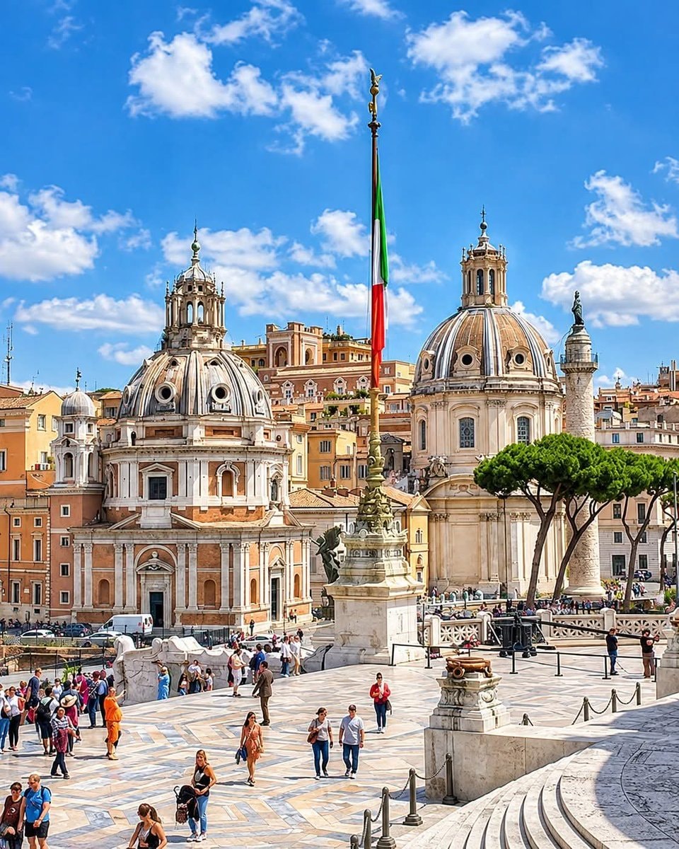 rome italy domes plaza