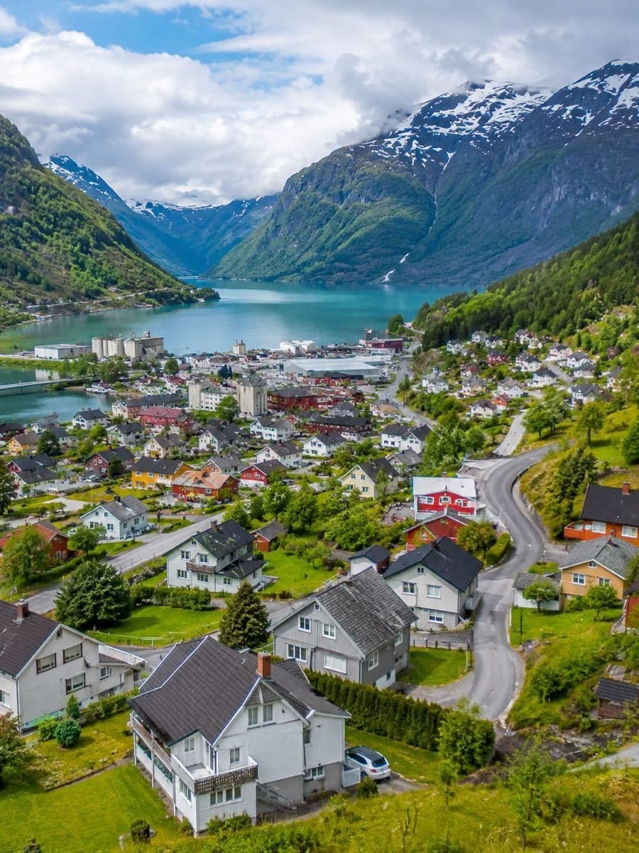 Odda Norway aerial view