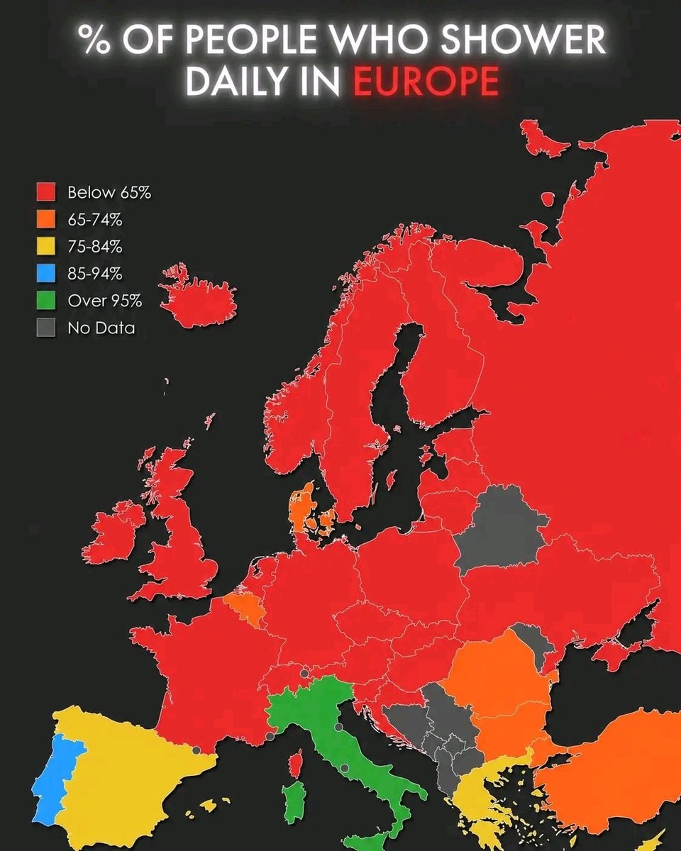 daily shower rates in Europe daily shower rates in Europe