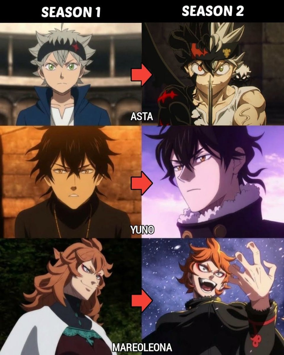 Asta Yuno Mareoleona Season 1 vs Season 2