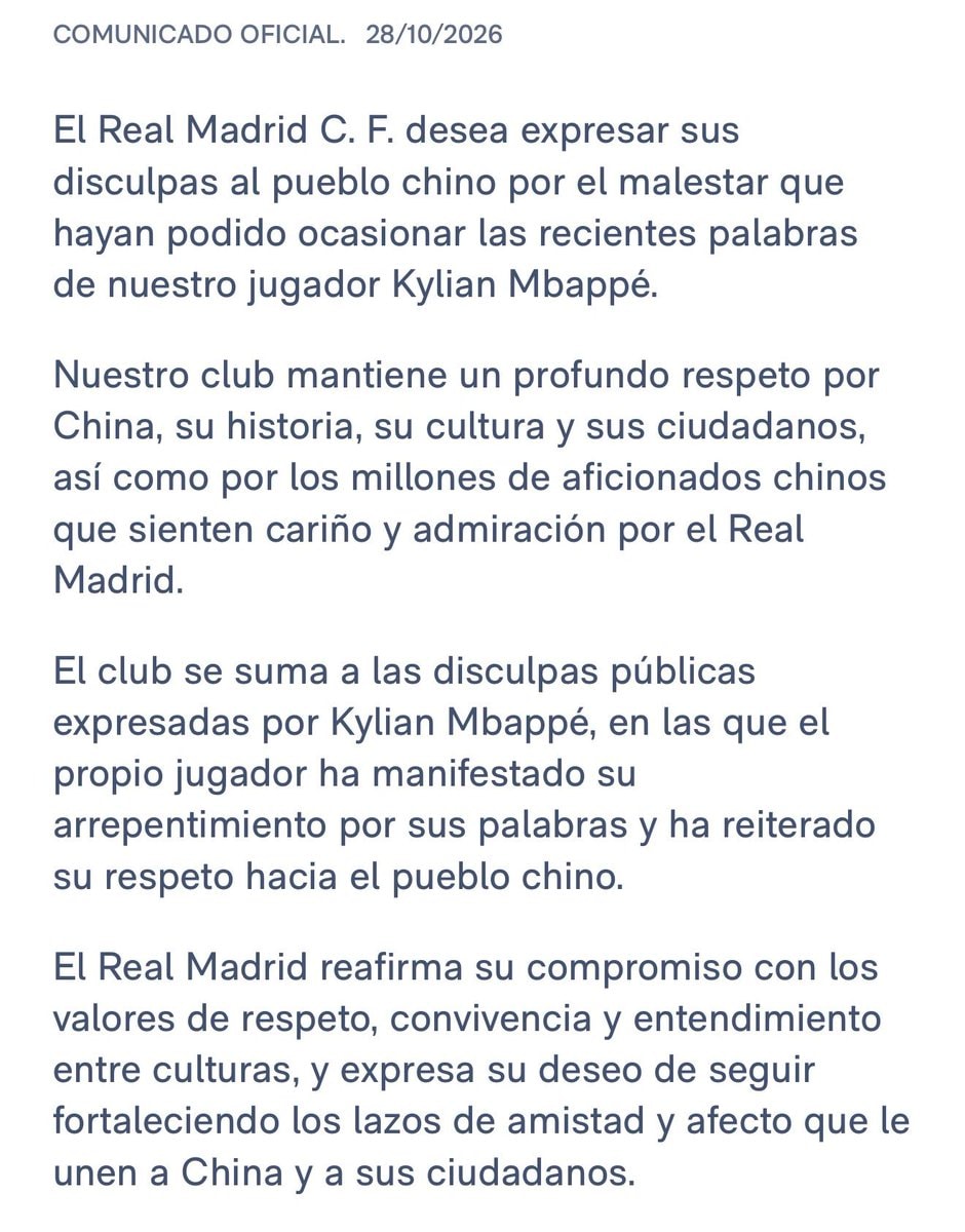 Real Madrid and Kylian Mbappé apology Real Madrid and Kylian Mbappé apology