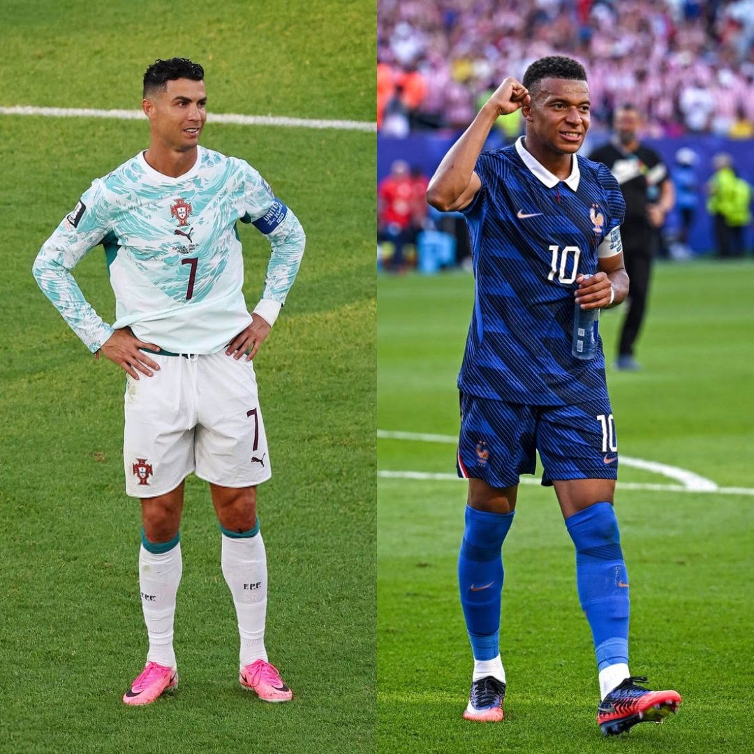 Ronaldo and Mbappé split screen debate