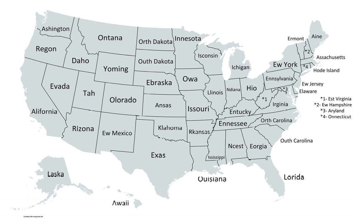 US states missing first letter puzzle