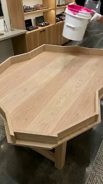 Pink resin table art