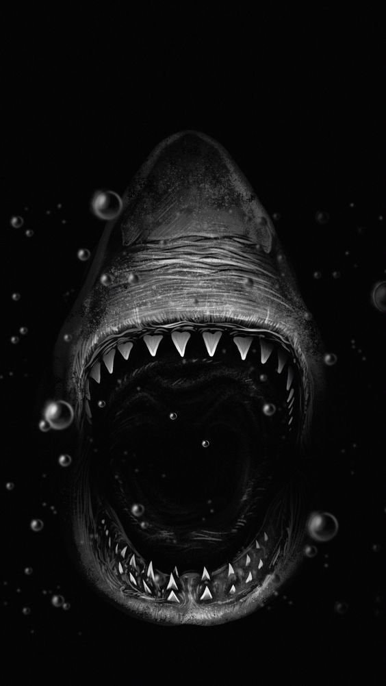 shark head open mouth