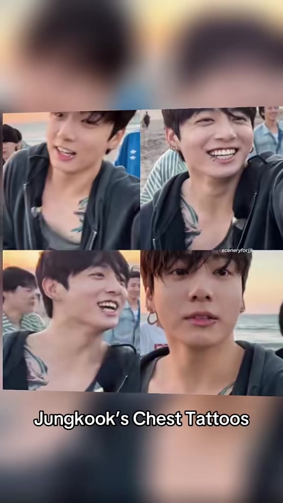 Jungkook chest tattoos collage