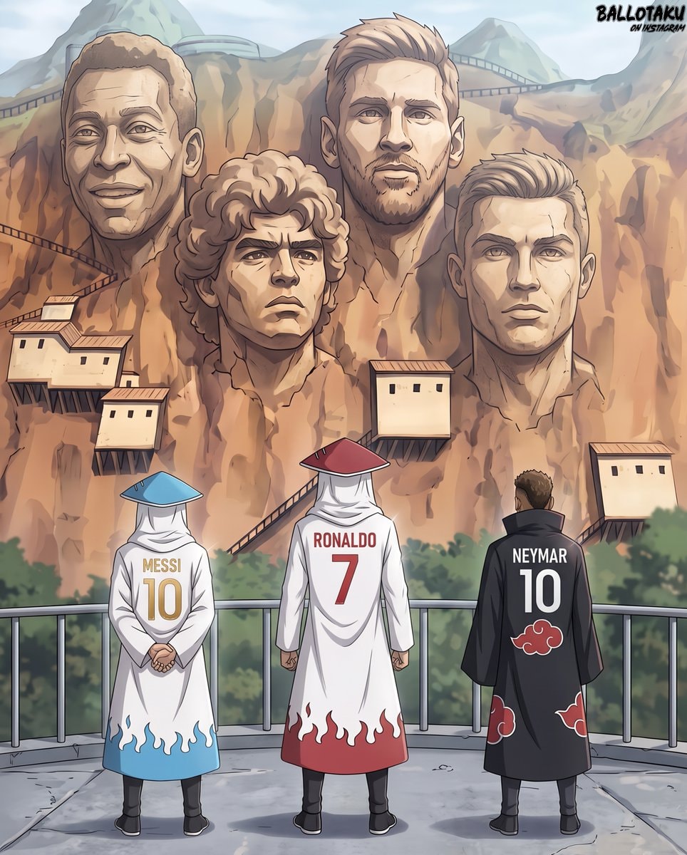 anime and soccer legends carved in stone