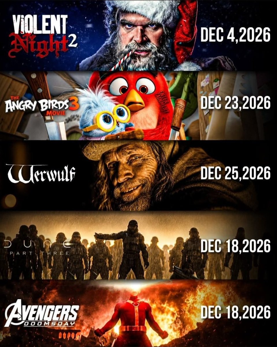 December 2026 movie slate