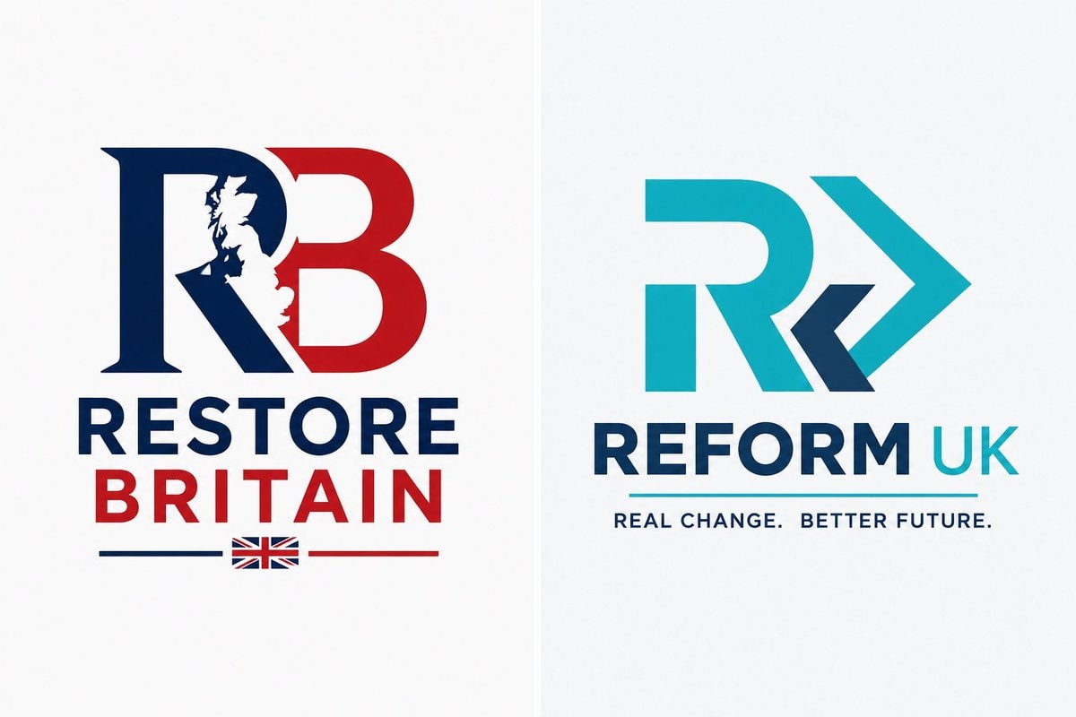 Restore Britain vs Reform UK logos