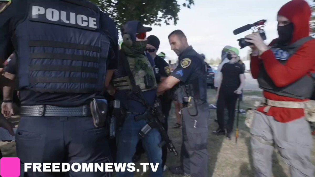 Armed counter-protester arrested Dearborn Michigan Armed counter-protester arrested Dearborn Michigan