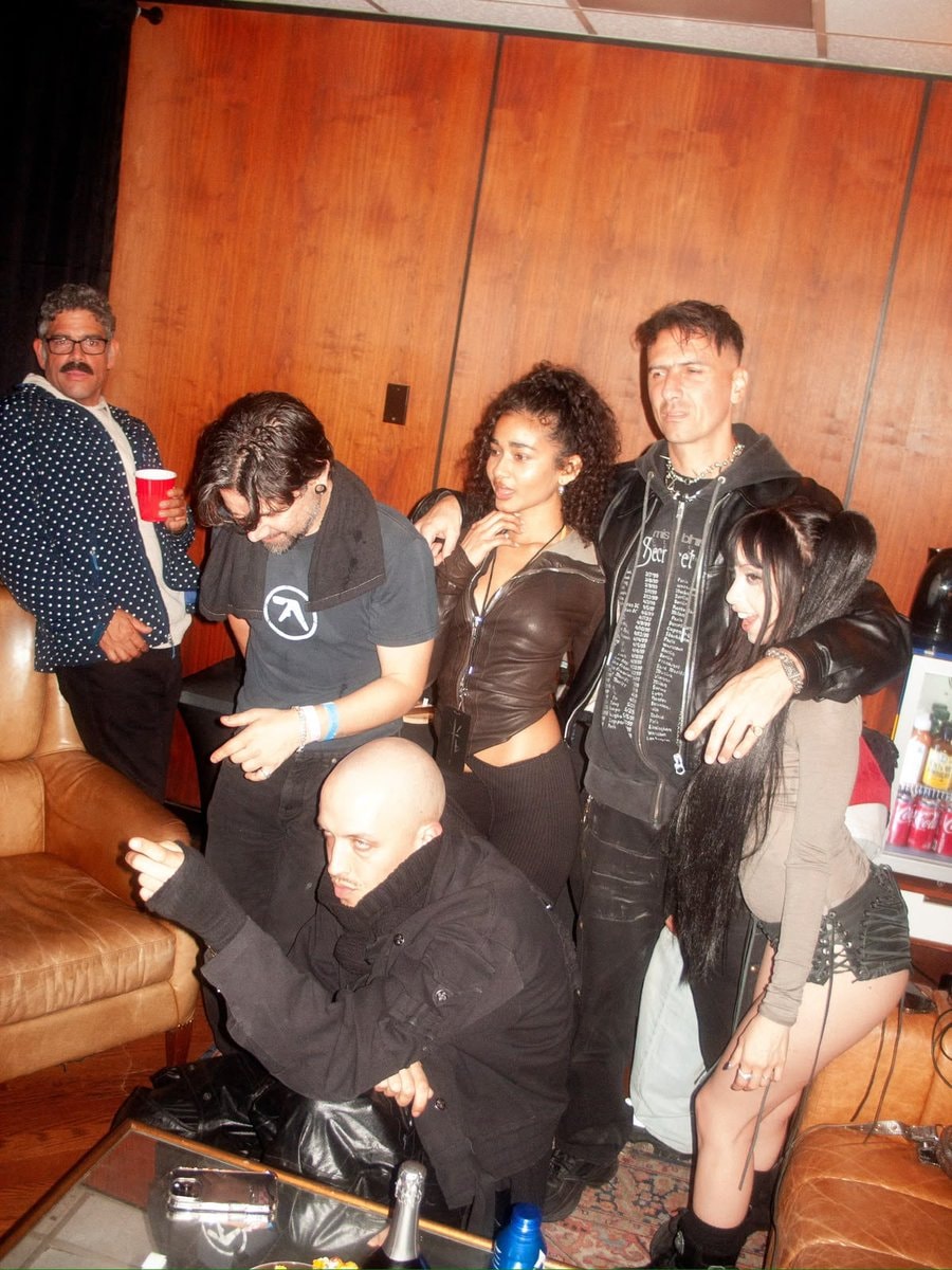 Naisha Skrillex Boys Noize group photo Naisha Skrillex Boys Noize group photo