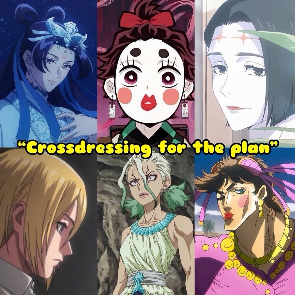 Anime collage Crossdressing for the plan