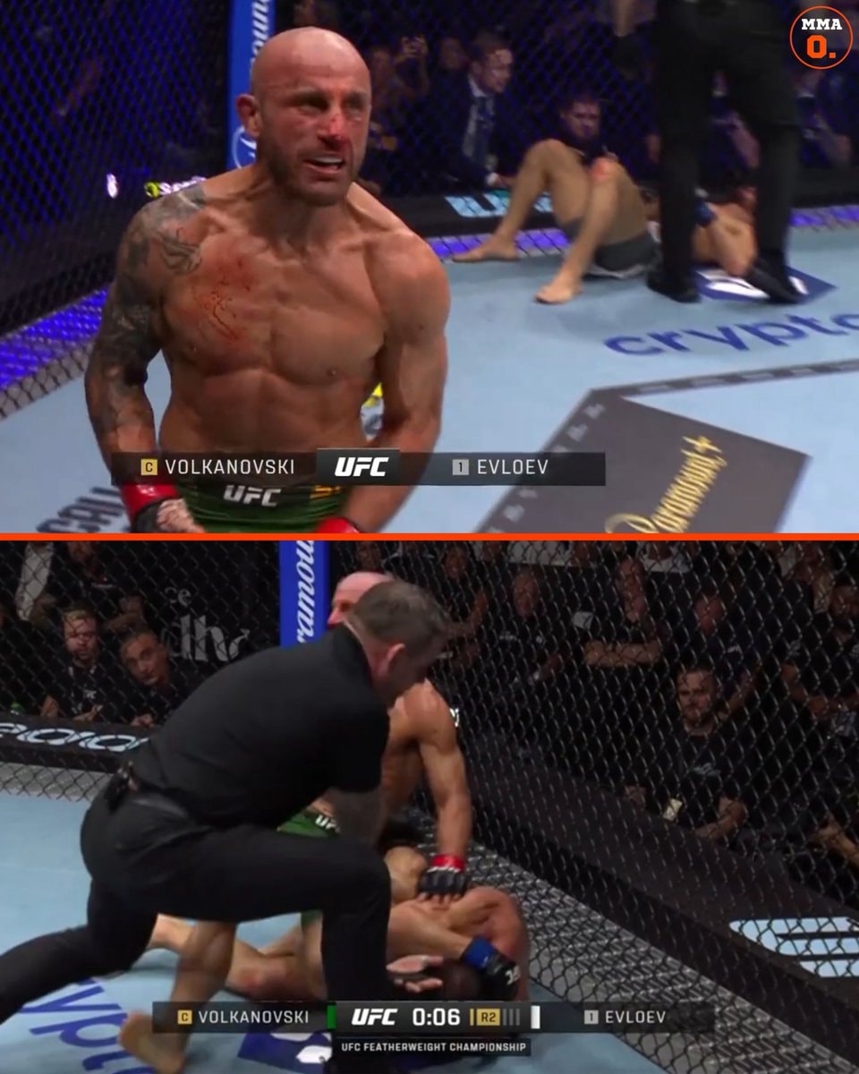 Volkanovski stops Evloev in R2