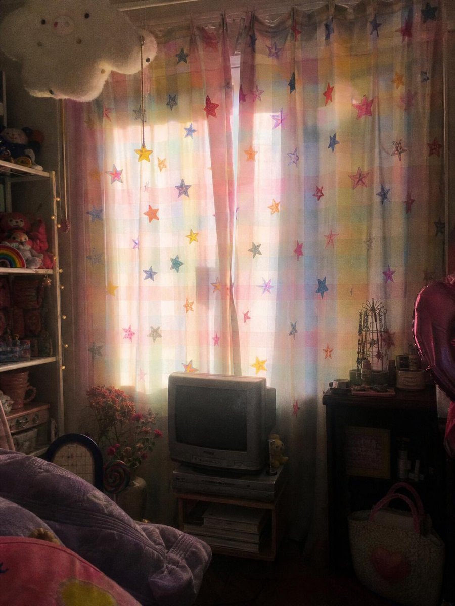 cozy bedroom with star curtains cozy bedroom with star curtains