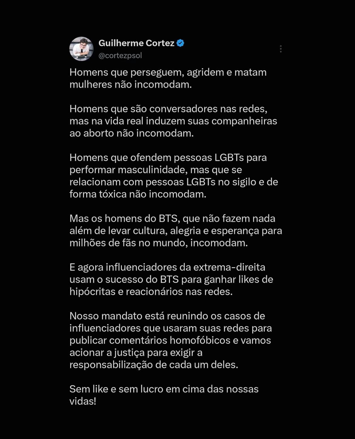 Guilherme Cortez BTS homophobia case (photo 2 of 2)