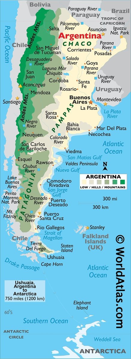 Argentina maps and facts