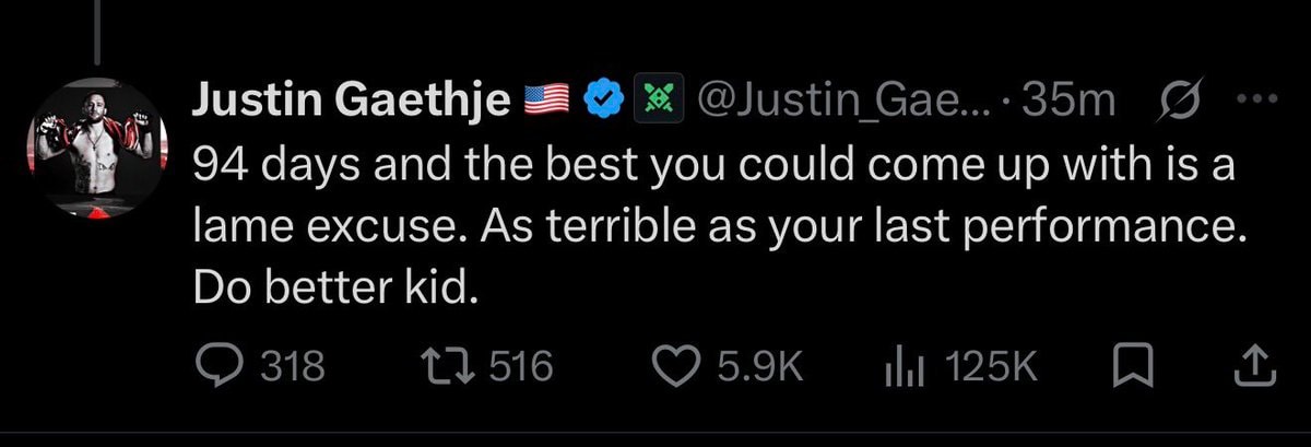 Justin Gaethje response Justin Gaethje response