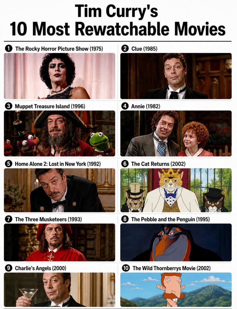 Tim Curry's 10 Most Rewatchable Movies