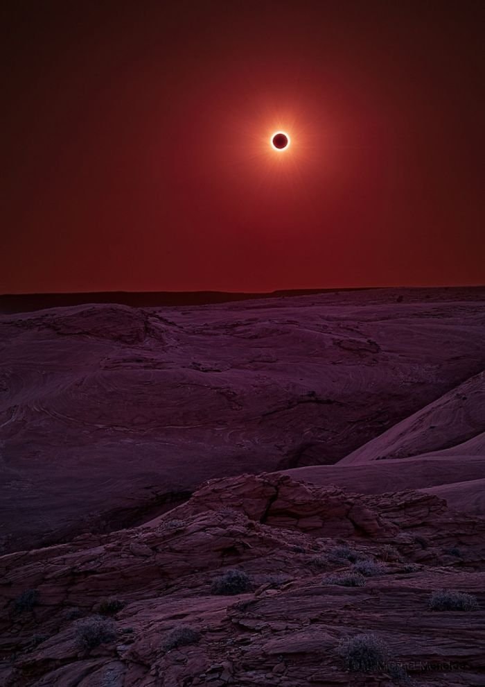 Solar eclipse on a canyon